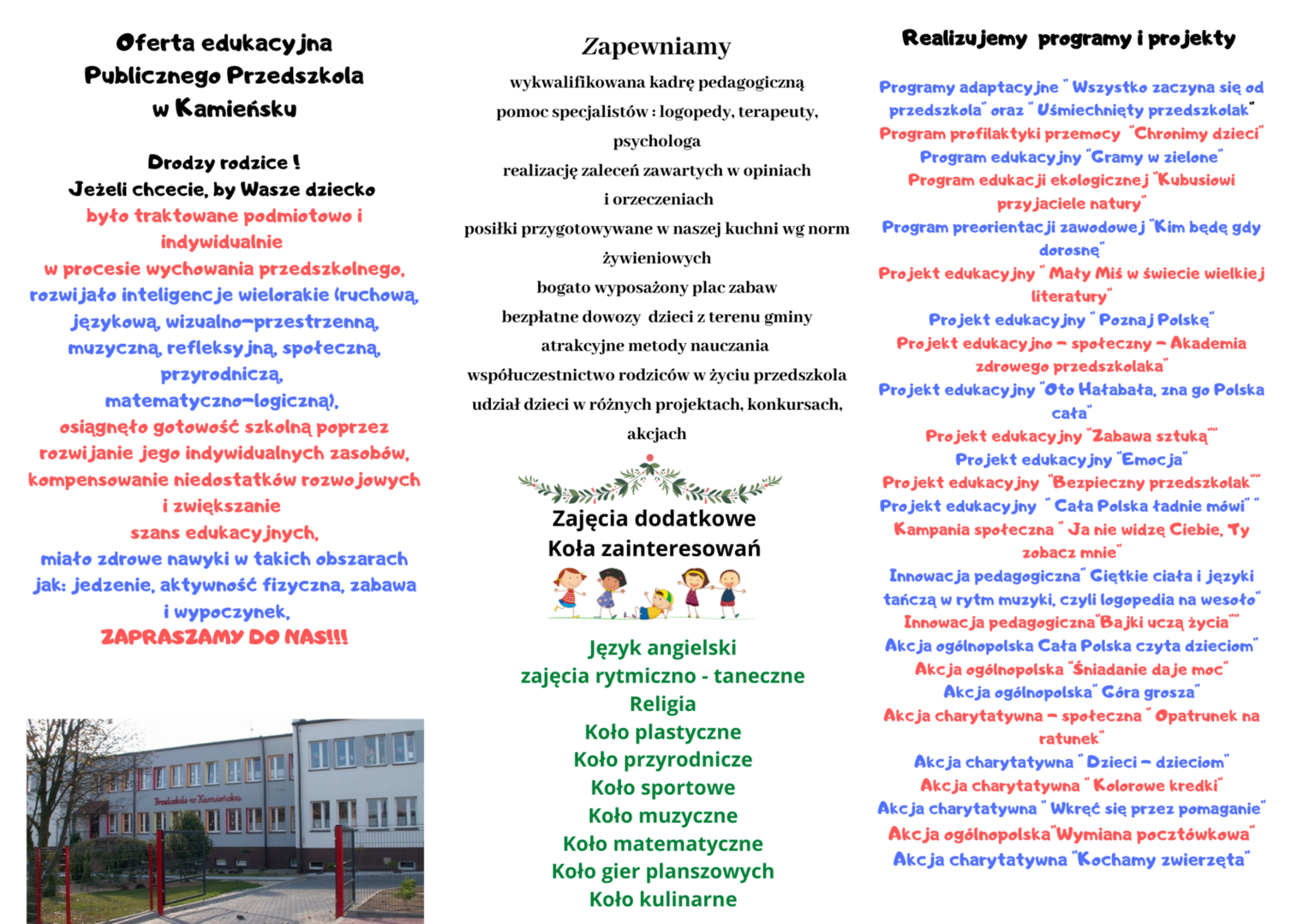 Aktualności - Zespół Szkolno-Przedszkolny Publiczne Przedszkole w Kamieńsku Zespół Szkolno Przedszkolny W Cisiu