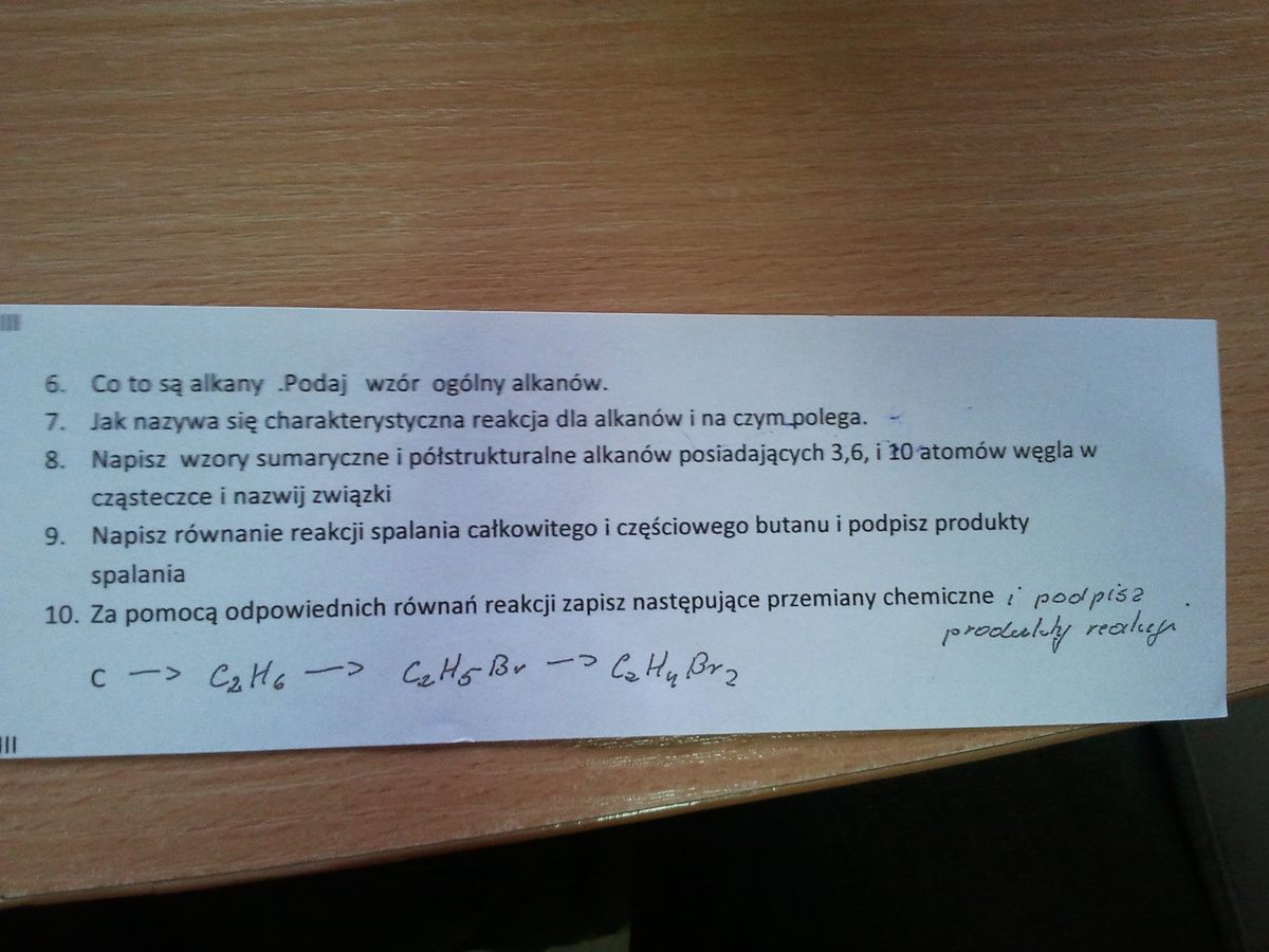Sprawdzian Z Chemii Alkany Alkeny Alkiny Nowa Era Odpowiedzi