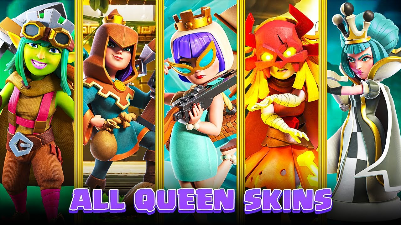 👑 All Archer Queen Skins Animation - Clash of Clans Animation - YouTube Clash Of Clans Archer Queen Skin