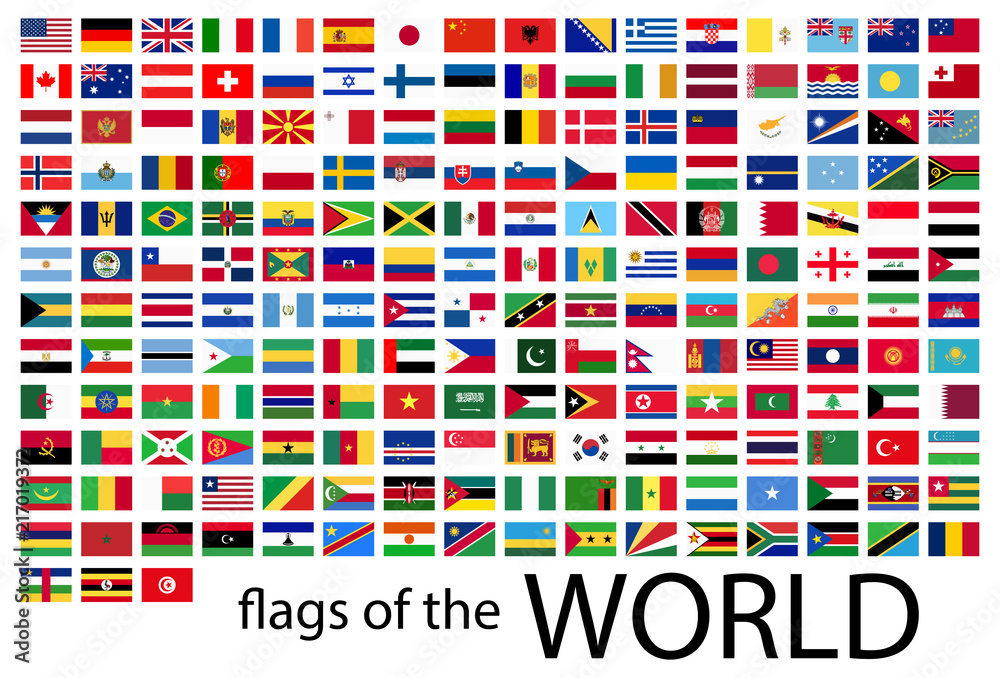 all country flags of the world Stock Vector | Adobe Stock Kazde Panstwo Ma Symbole Ktore Znaja Inne Kraje