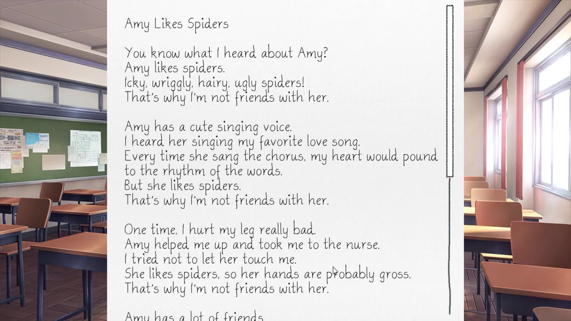 All Doki Doki Literature Club Poems - Amy Likes Spiders - Wattpad Doki Doki Literature Club Poems