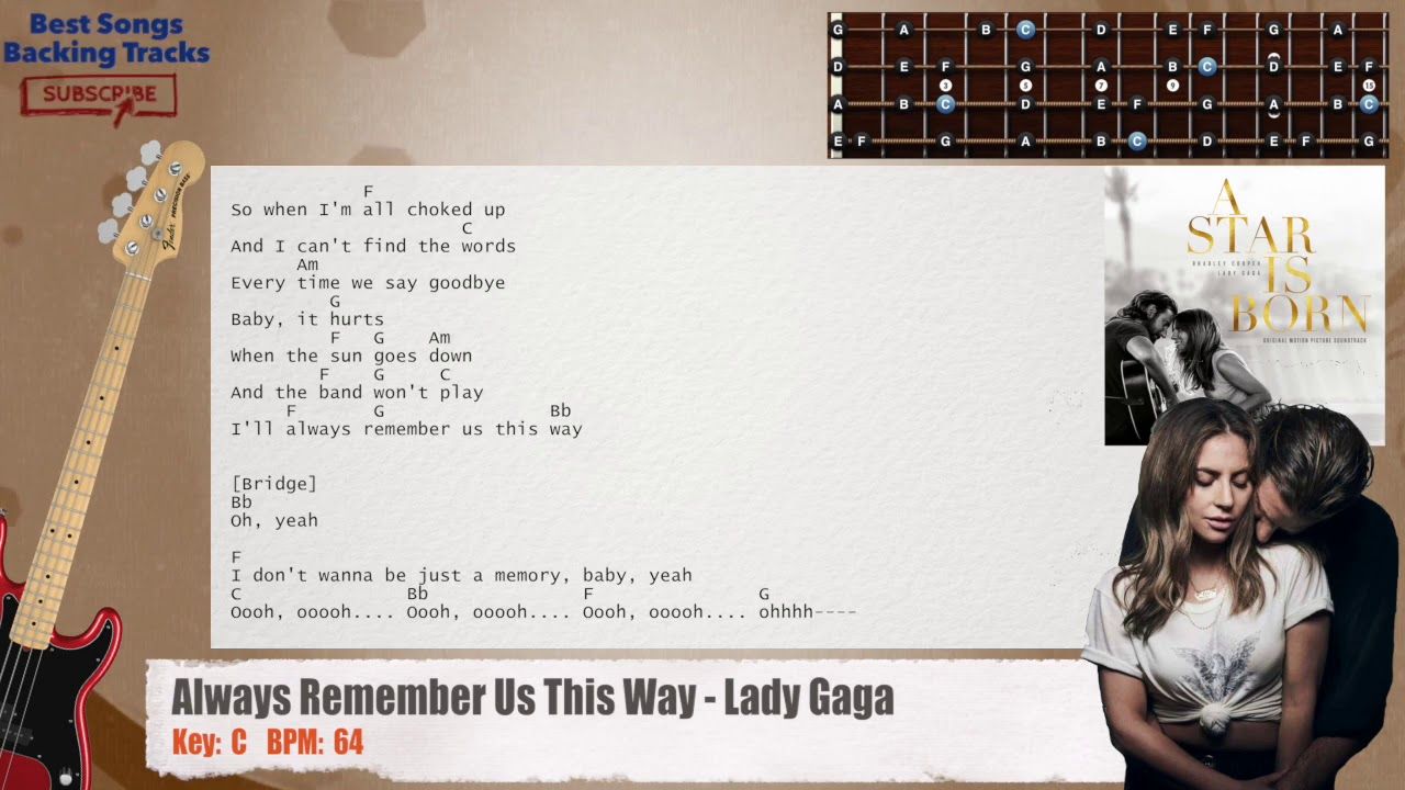 Always Remember Us This Way - Lady Gaga (A Star Is Born Theme) Bass Always Remember Us This Way Lady Gaga Chords