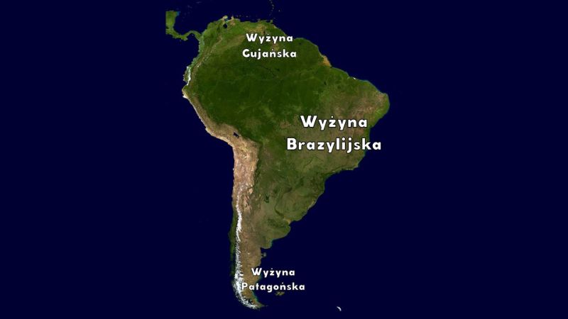 Ameryka Południowa - krainy geograficzne, góry wyżyny, niziny, rzeki Ameryka Poludniowa Niziny Wyzyny Gory