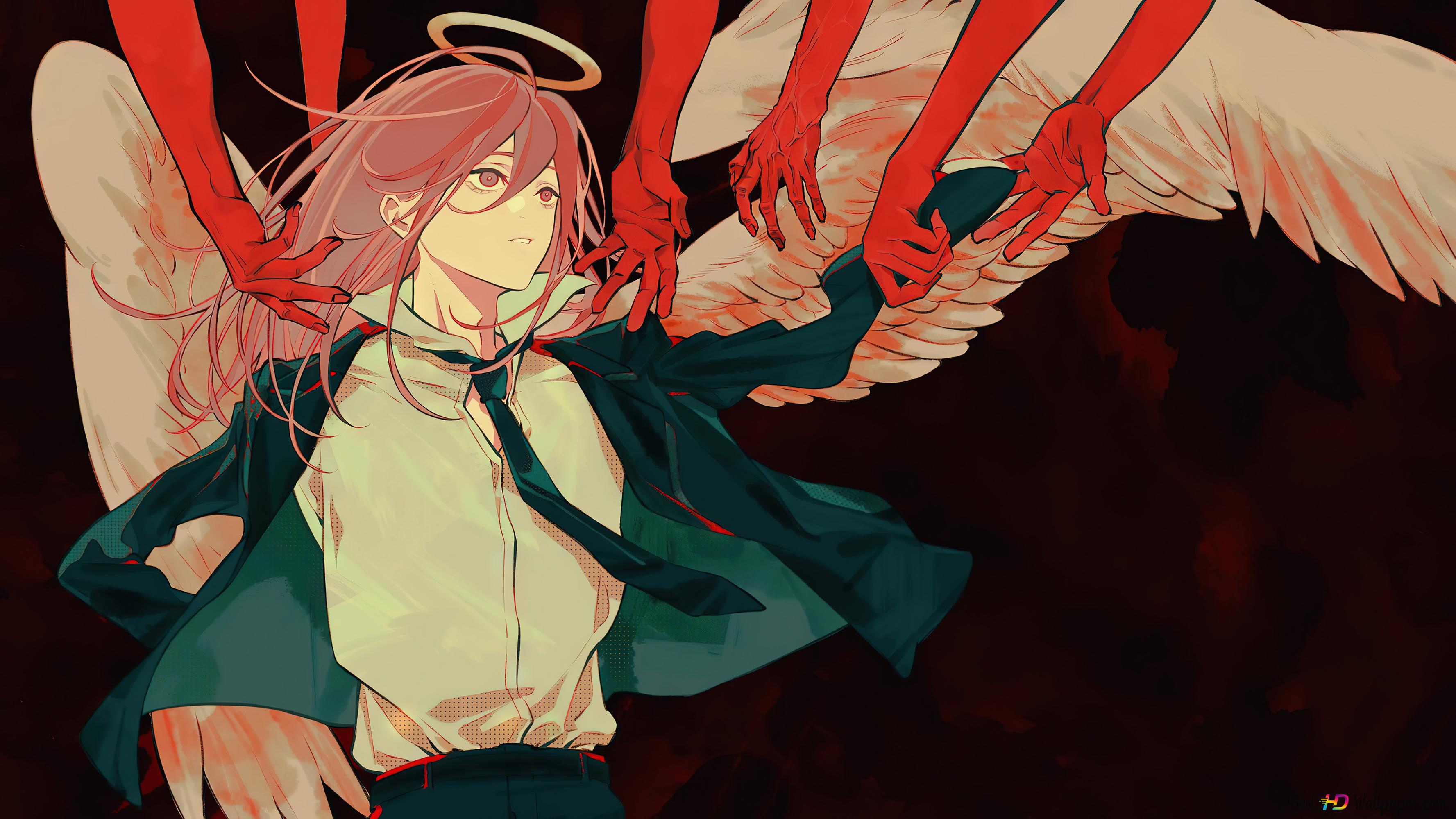 Angel Devil art from Chainsaw man 4K wallpaper download Angel Devil Hair Color