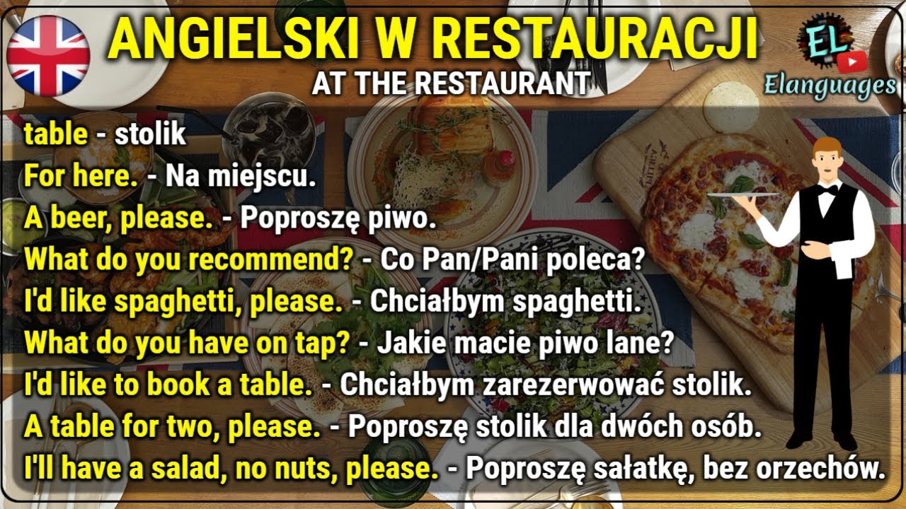 Angielski w restauracji zwroty i słówka po angielsku - At the Krótki Dialog W Restauracji Po Angielsku