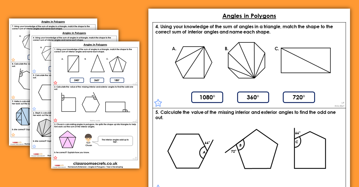 Angles in Polygons Homework Extension Year 6 Properties of Shape Lesson 4 Homework Practice Polygons And Angles