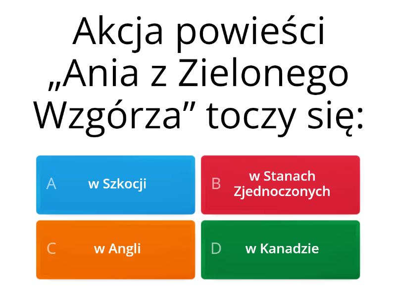 Test Ania Z Zielonego Wzgorza Trudny