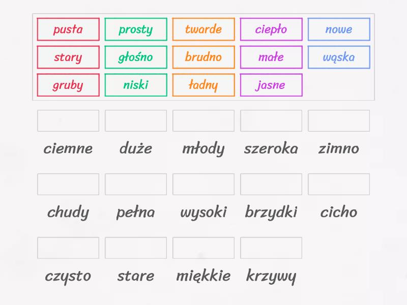 Dopisz Wyrazy Pasujące Do Pozostałych