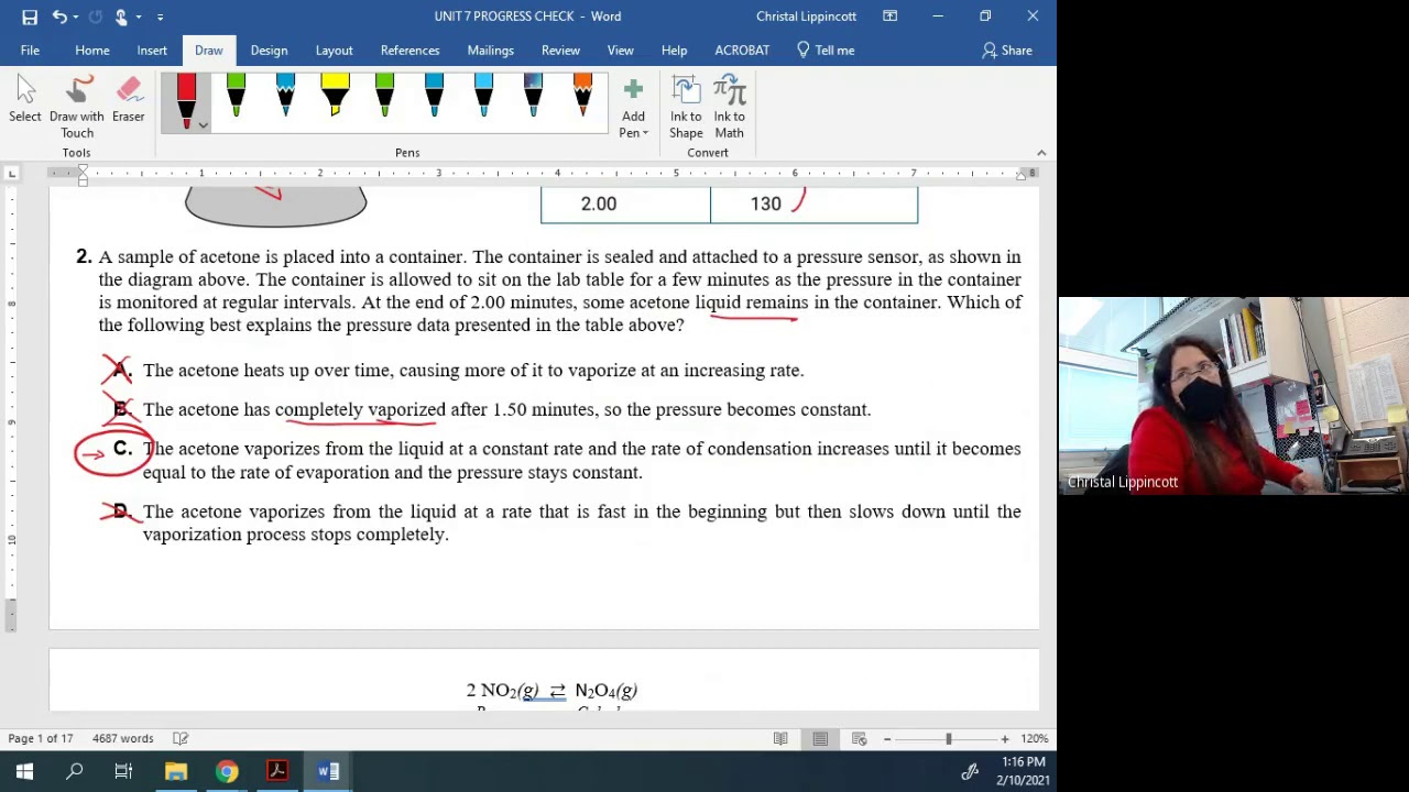 AP Chem Unit 7 Progress Check Multiple Choice Part 1 - YouTube Unit 7 Progress Test A Answers