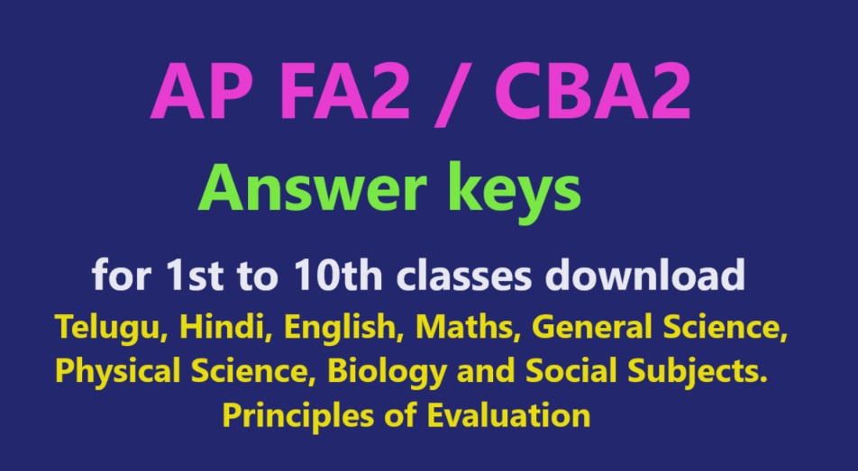 AP FA2/CBA2 Answer keys for 1st to 10th classes download Telugu, Hindi Gramatica 2 Capitulo 2 Answer Key