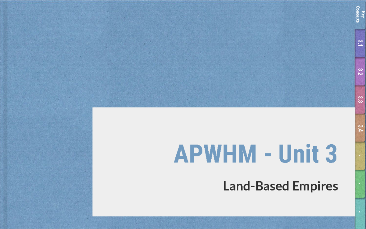 Apwhm+-+Unit+3 +Land-Based+Empires+Notes+2324 - APWHM - Unit 3 Key Unit 3 Test Answer Key