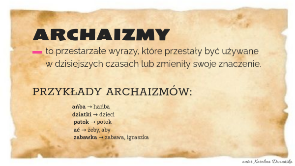W Podanych Przykladach Podkresl Archaizmy