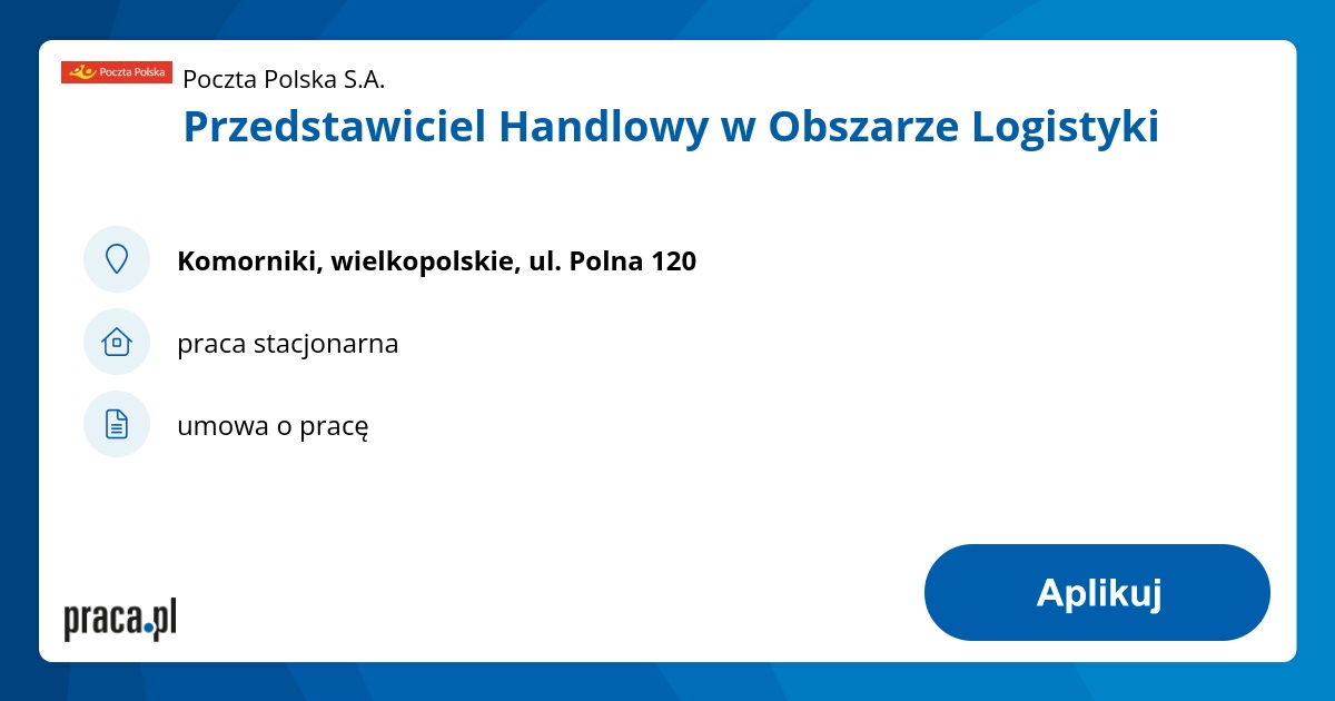 Poczta Polska Komorniki Oferty Pracy