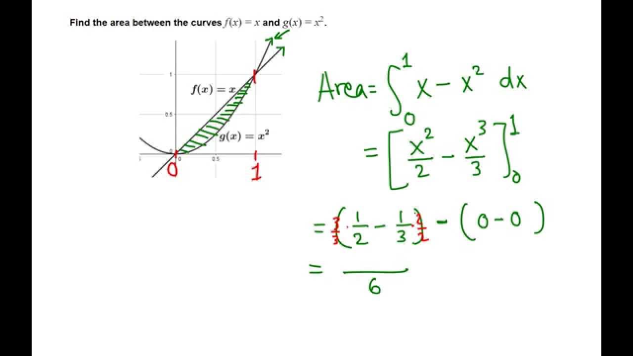 Area between y = x and y = x^2 - YouTube Rozwiąż Równania X 3 1 5 6 X 2