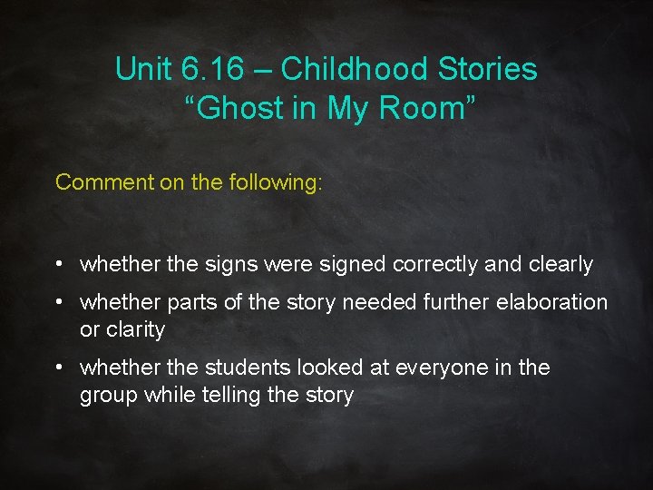 ASL Class 3615 Unit 6 16 Childhood Stories Ghost In My Room Asl Story