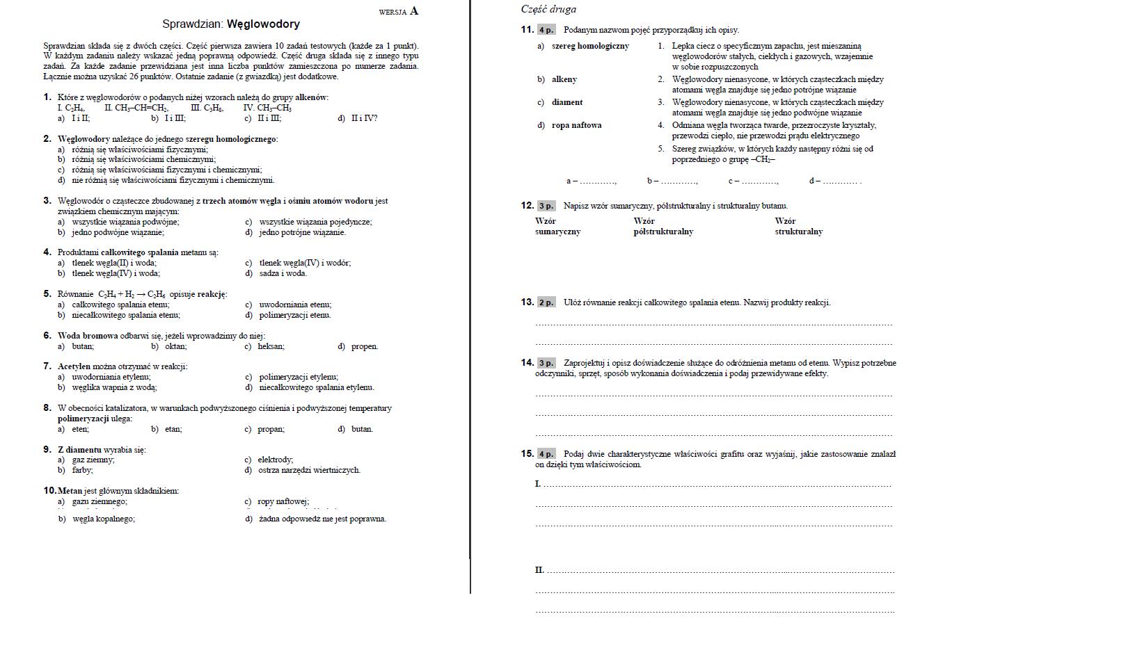 Atomy I Czsteczki Klasa 7 Sprawdzian - question Sprawdzian Z Chemii Klasa 7 Atomy I Cząsteczki Pdf
