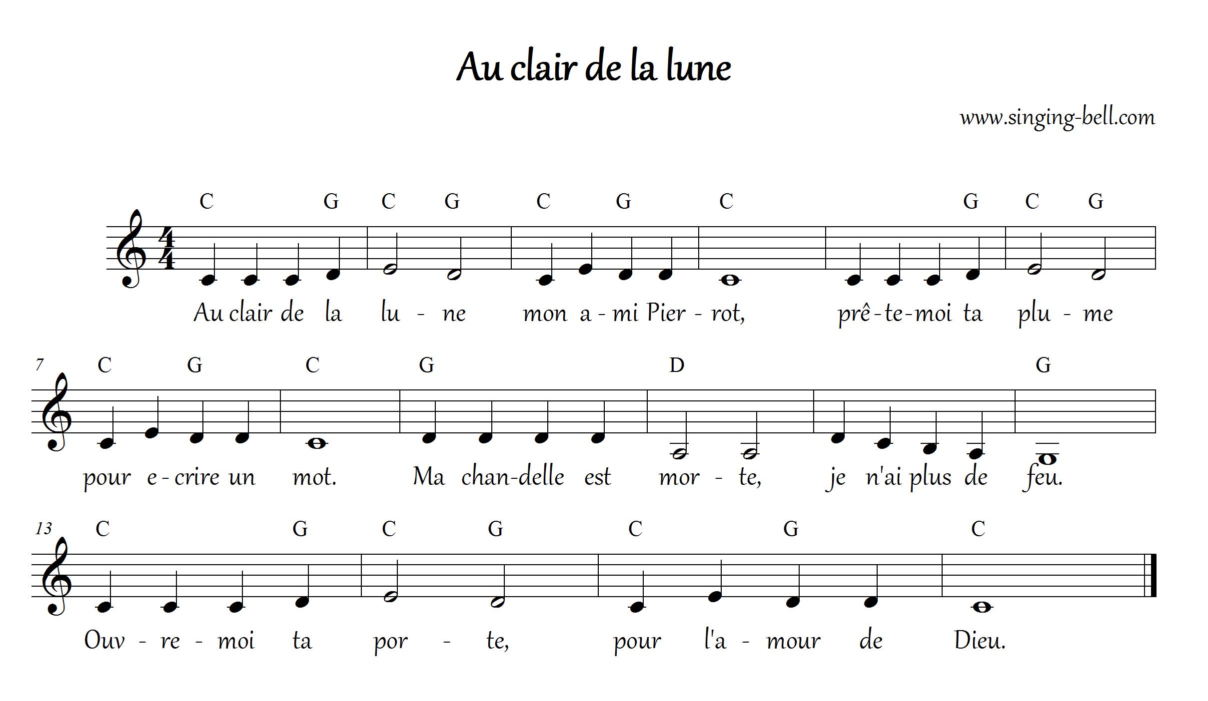 Au Clair De La Lune