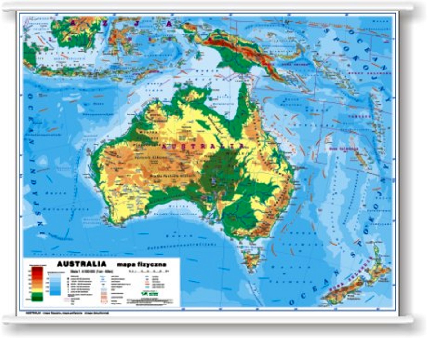 Australia Mapa Fizyczna | Mapa Australia I Obszary Polarne Klucz Odpowiedzi