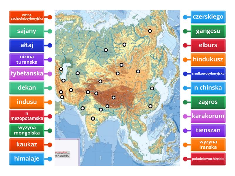 azja gory wyzyny niziny - Labelled diagram Polska Niziny Wyżyny Góry Mapa