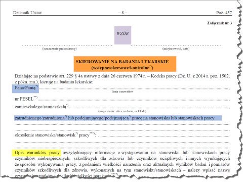 Badania okresowe Kodeks Pracy Przeprowadzono Doświadczenie Badanie Właściwości Tlenku Węgla