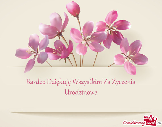 Dziekuje Bardzo Za Zyczenia Urodzinowe