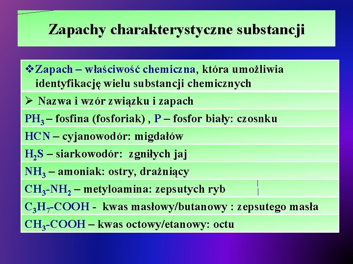 Barwy i zapachy wiata cz II zapachy Estry Wyjasnij W Jaki Sposob Nalezy Badac Zapach Substancji