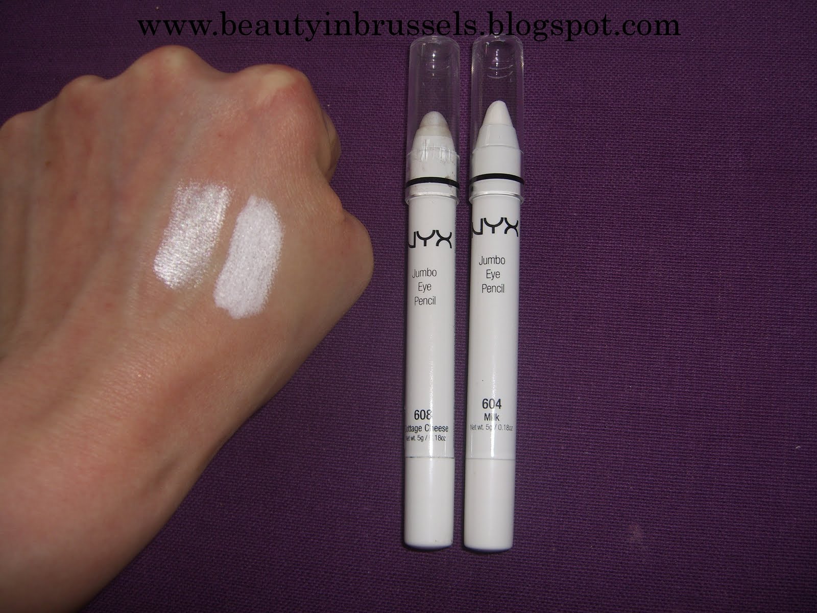 Beauty in Brussels: NYX Jumbo Eye pencils in Milk and Cottage cheese Nyx Cottage Cheese Vs Milk