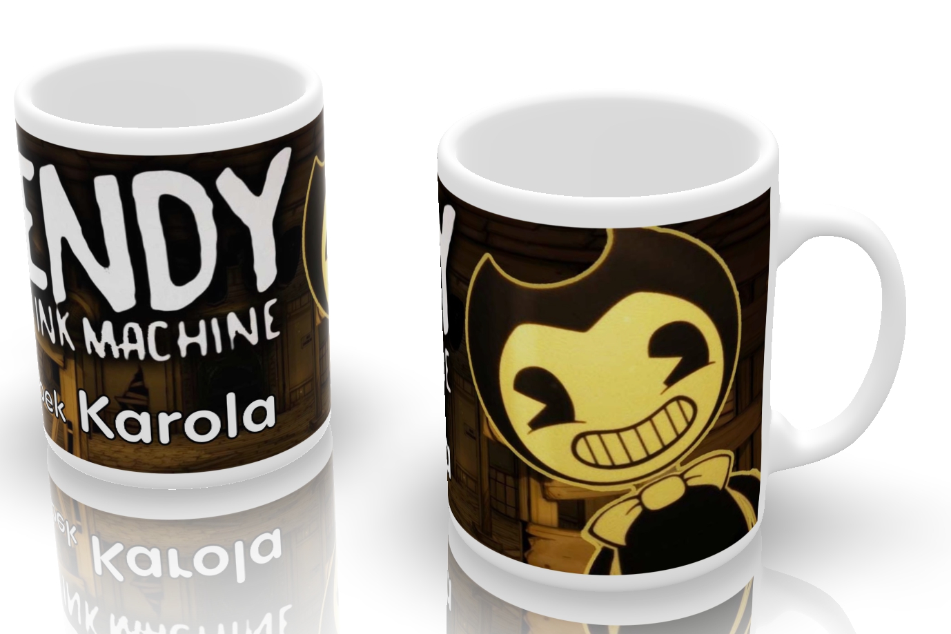 BENDY AND THE INK MACHINE KUBEK + IMIĘ PREZENT 8655175108 - Sklepy Bendy And The Ink Machine Sklep