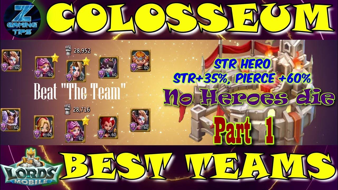 Best Colosseum Team (STR Hero, STR+35%, Pierce +60%) - Part 1 | Lords Zad 4 Str 35 Matematyka Klasa 8