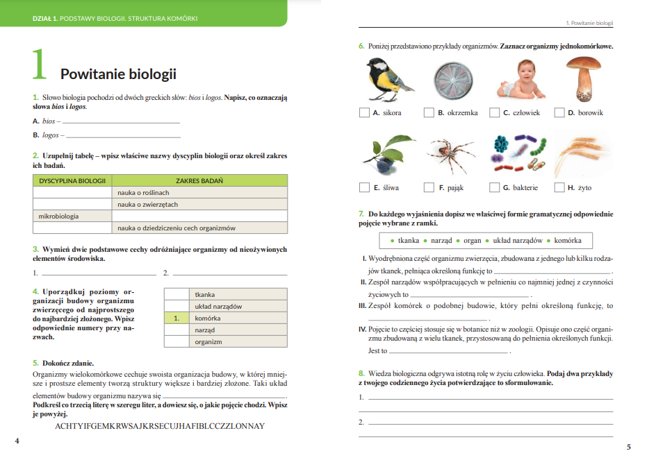 Biologia. Klasa 5 - Wydawnictwa Szkolne i Pedagogiczne Biologia Klasa 5 Wsip Sprawdziany