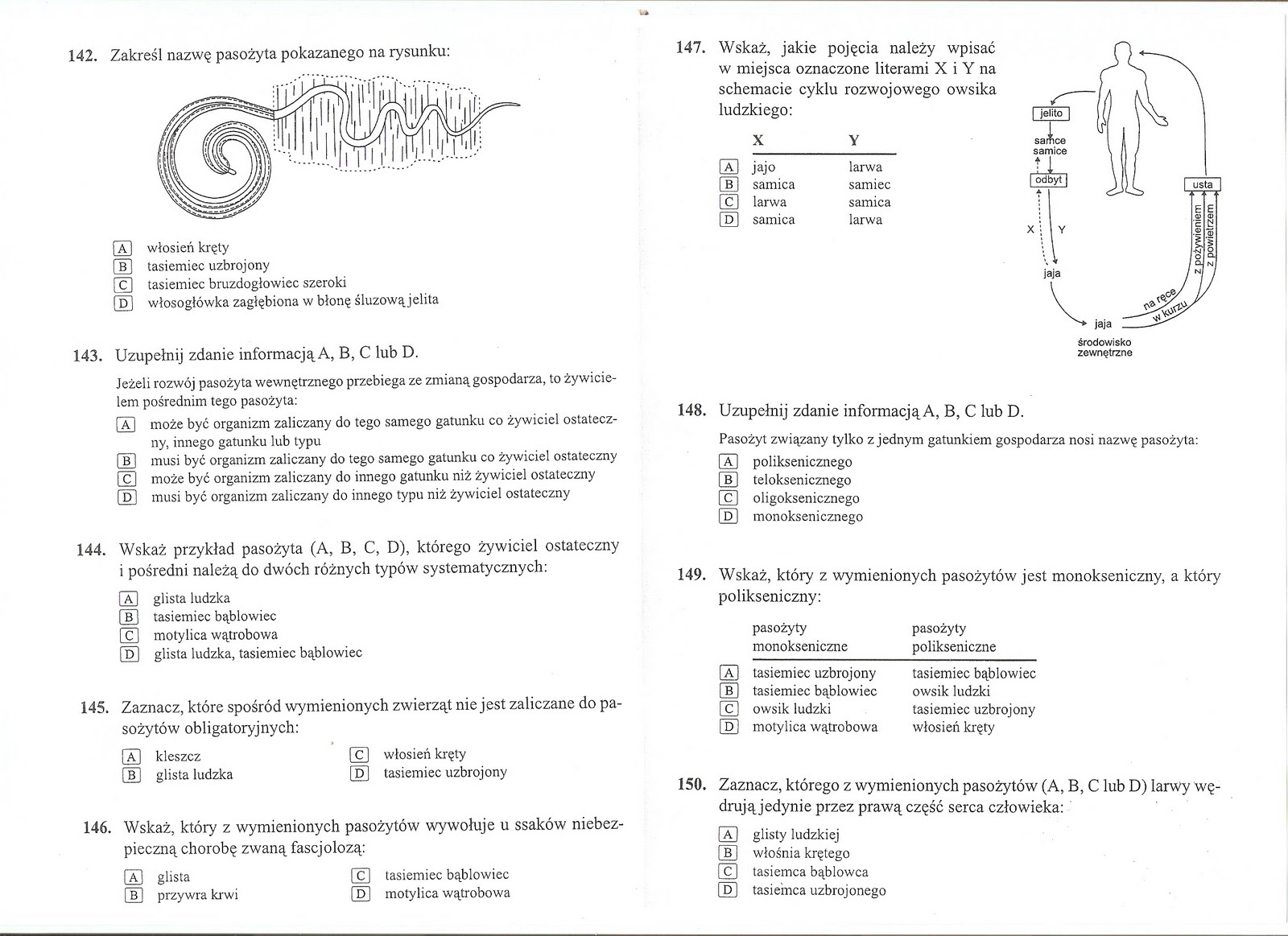 Biologiczno-Chemiczna: Płazińce i nicienie :) Od Parzydelkowcow Do Pierscienic Sprawdzian Z Biologii 6 Klassa Nowa Era