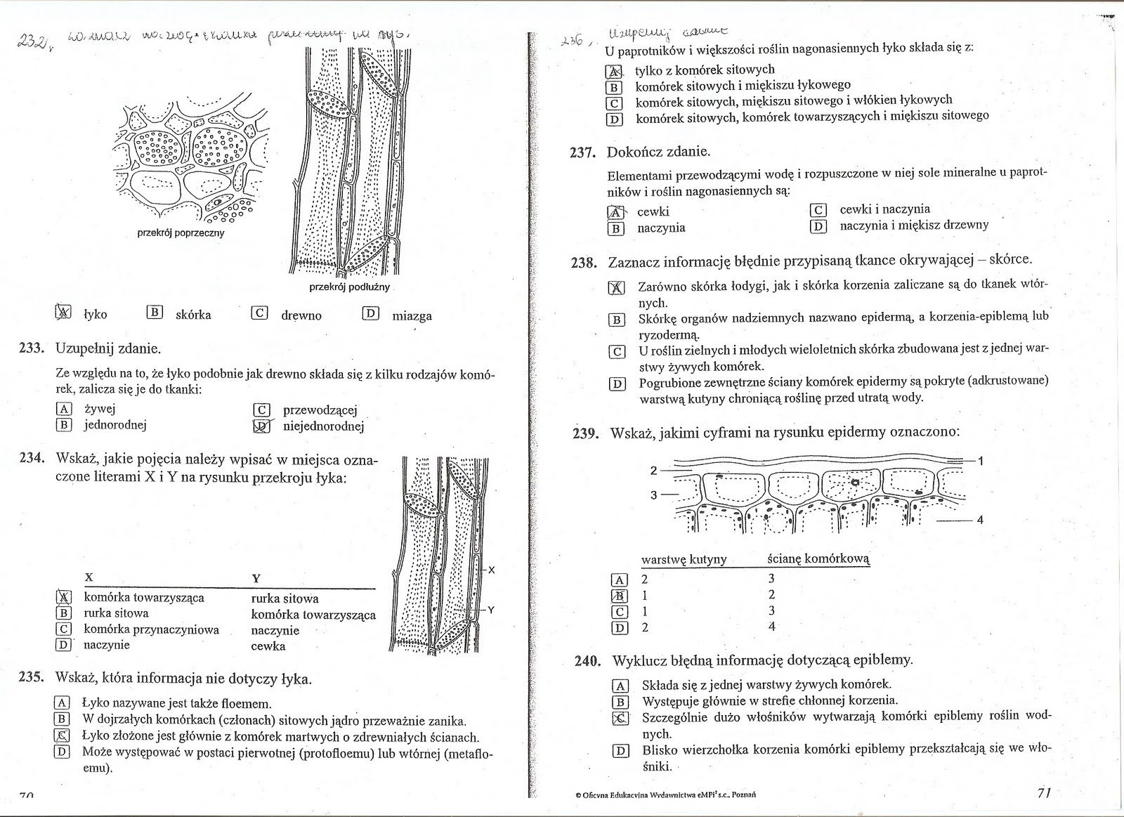 Biologiczno-Chemiczna: Tkanki z biologii Sprawdzian Z Biologii Dzial 4