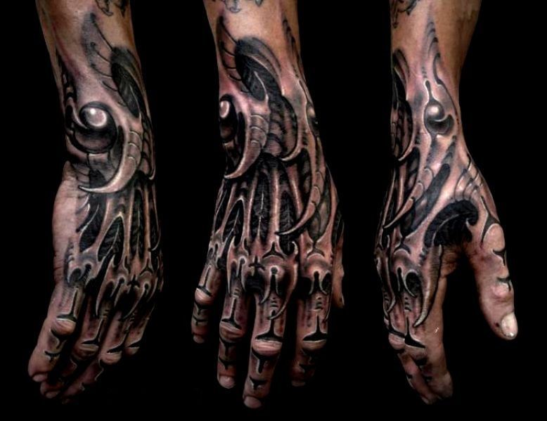 biomechaniczne tatuaże 25050 | Biomechanical tattoo, Knuckle tattoos Tatuaze Dla Dziewczyn Na Nodze