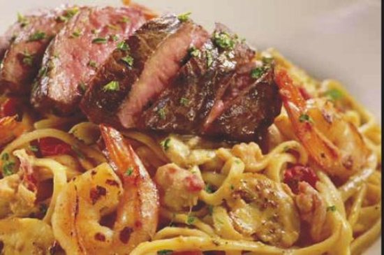 Bistro Steak & Shrimp with Lobster Alfredo - Picture of Dave and Buster Bistro Steak And Shrimp With Lobster Alfredo Dave And Busters