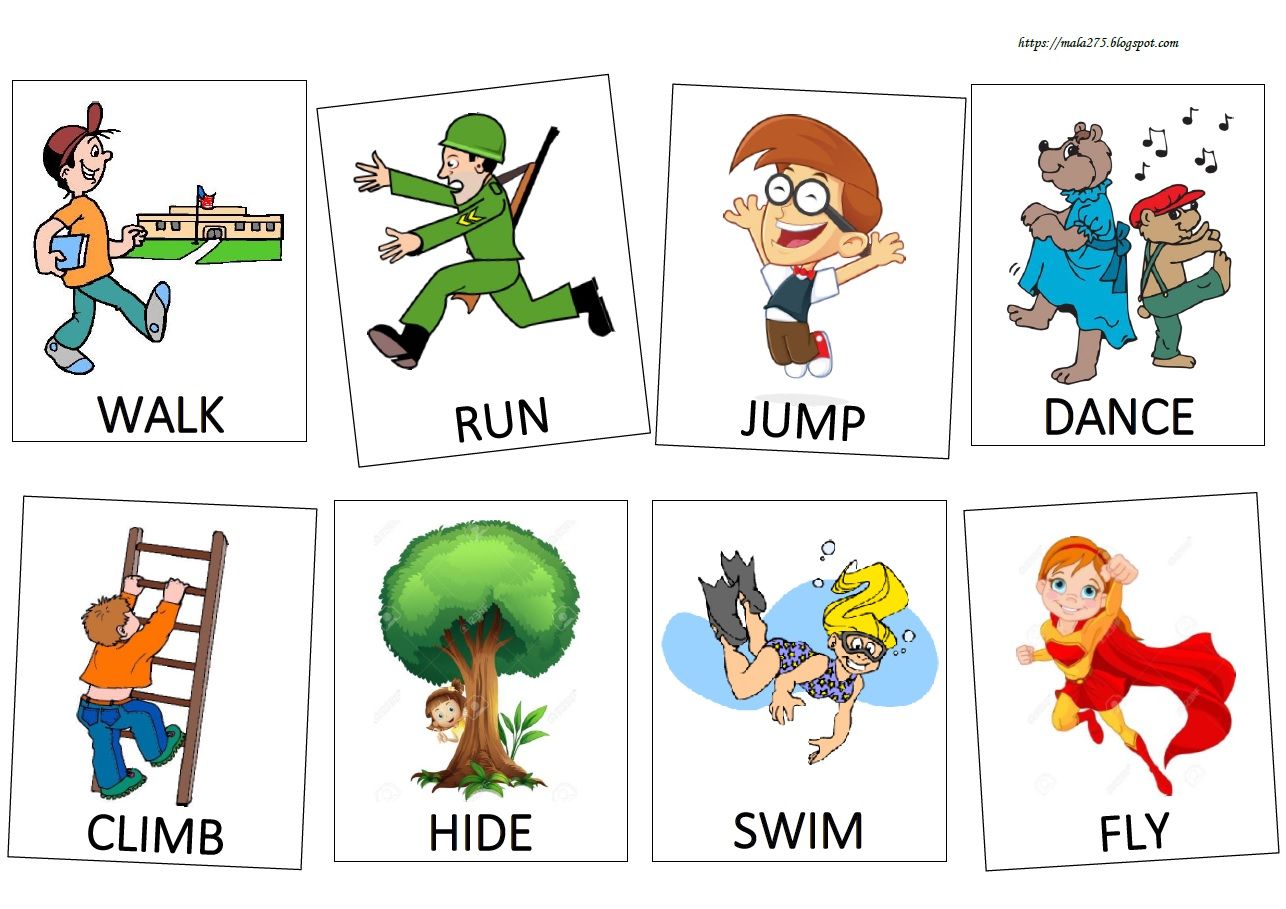 BLOG EDUKACYJNY DLA DZIECI | Learning english for kids, Action verbs, Kids Codzienne Czynnosci Czynnosci Po Angielsku Obrazki