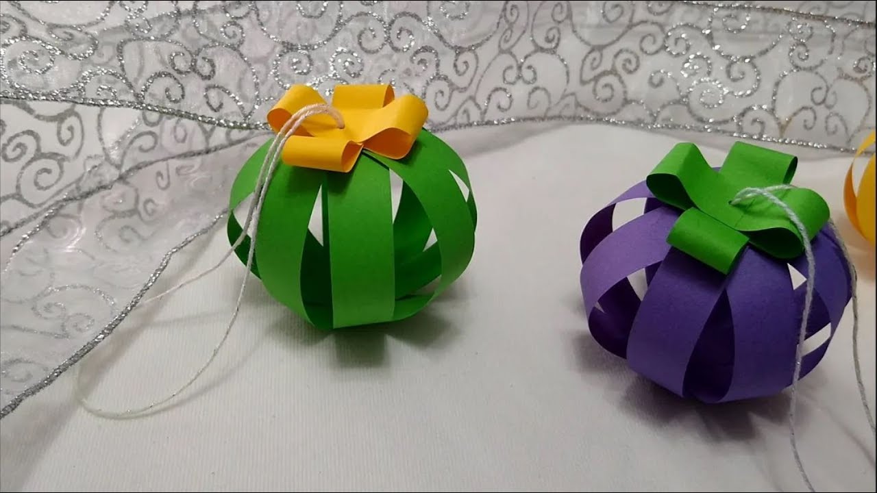 Bombka z papieru, zabawa dla dzieci, wyroby z papieru, przedmioty z Bombki Z Papieru Dla Dzieci