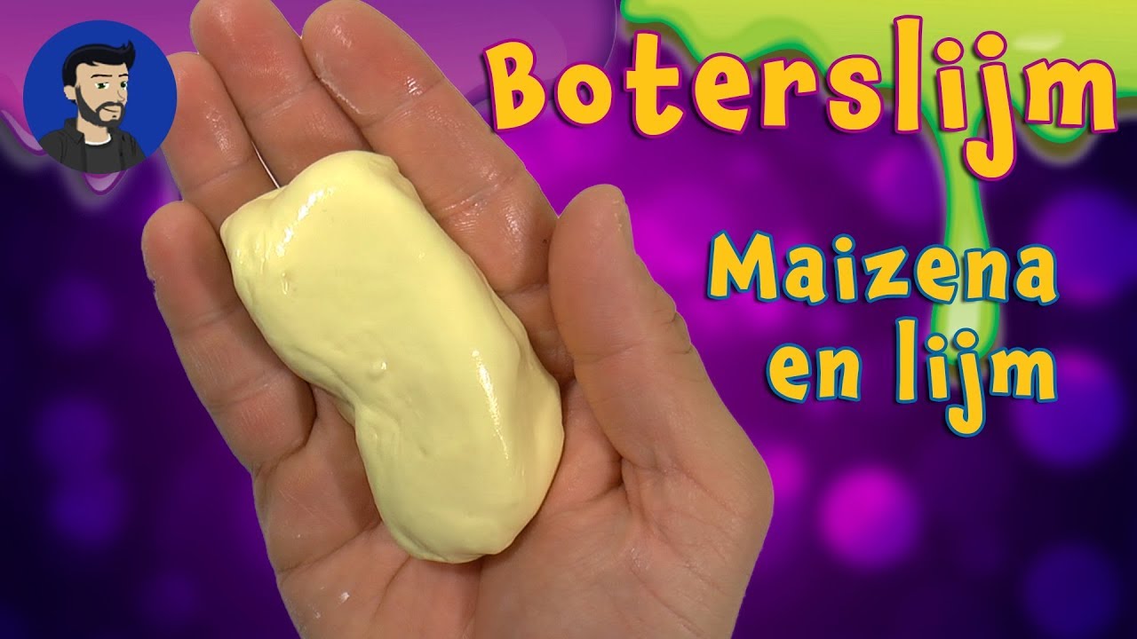 Boterslijm met maizena en lijm - YouTube Slijm Maken Met Maizena En Lijm
