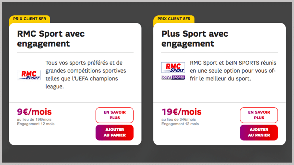 Box internet SFR et abonnement RMC Sport : le deal du jour Rmc Sport Abonnement Sfr