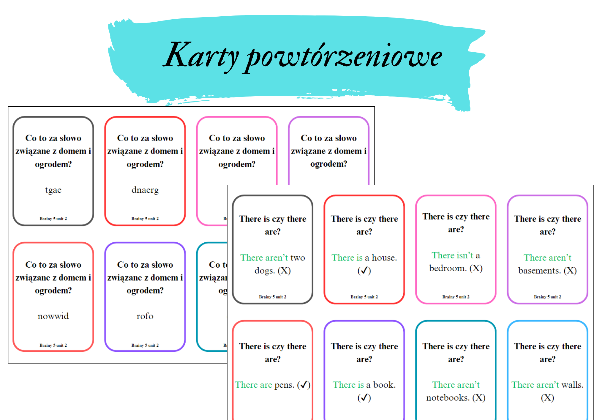 Brainy 5 unit 2 karty powtórzeniowe • Złoty nauczyciel Brainy Klasa 5 Unit 2