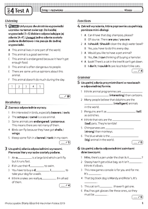 Brainy kl5 Unit Test 3 C - test - UNIT 3 Test C 1 3 Posłuchaj Angielski Brainy Klasa 5 Odpowiedzi