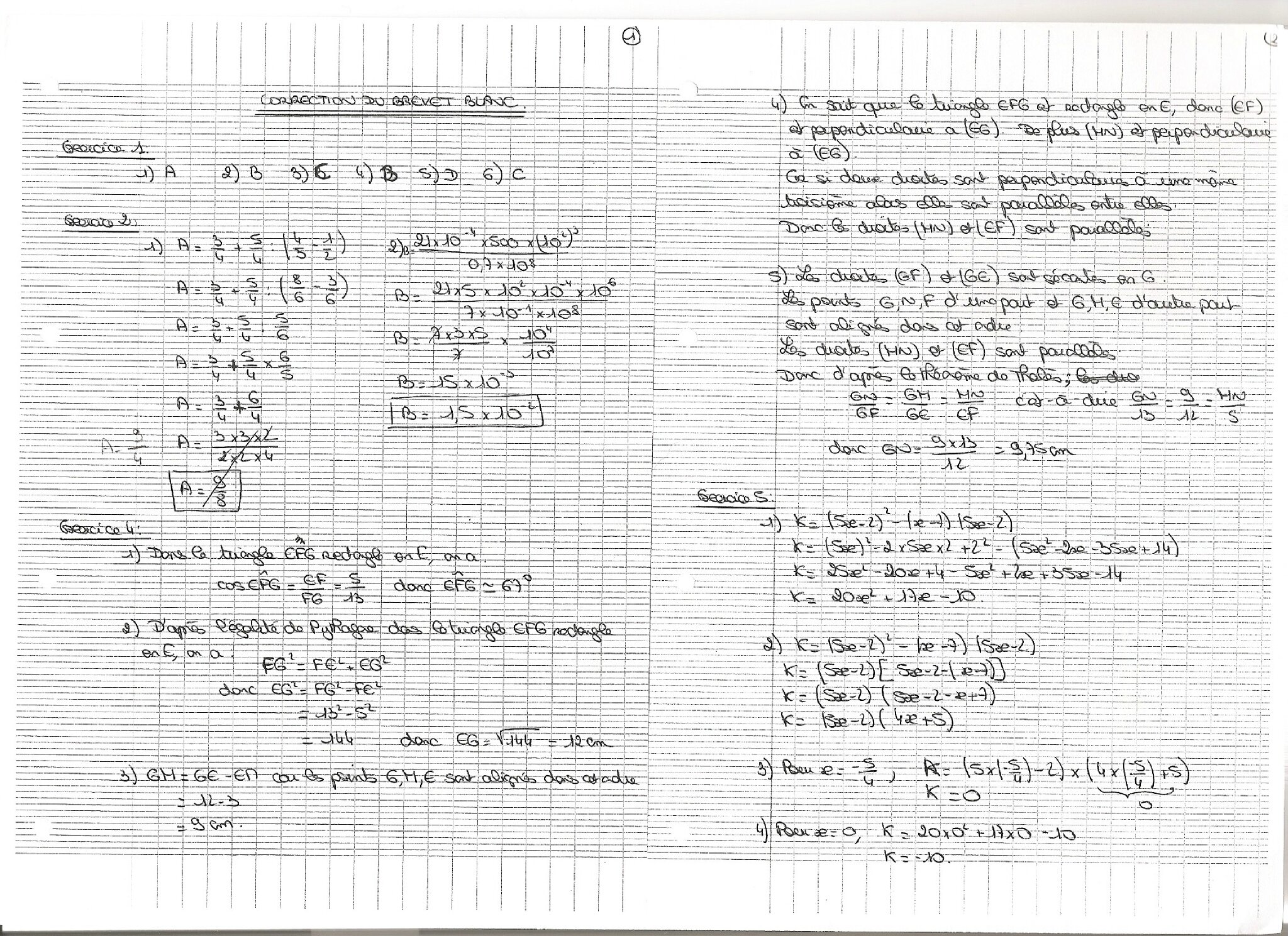 Exercice De Math 3eme Brevet Blanc