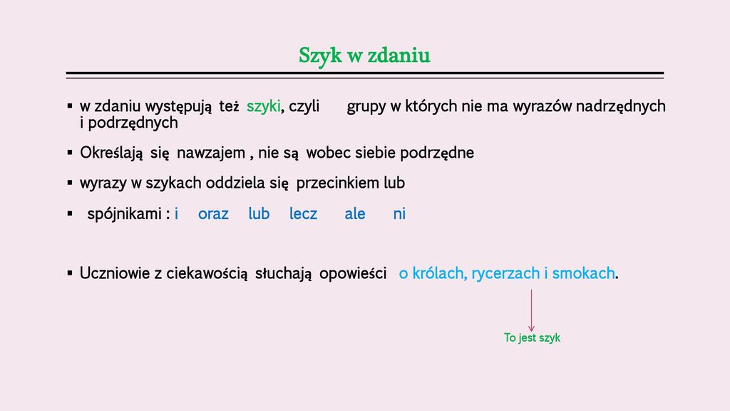 Budowa zdania pojedynczego - ppt pobierz Zdania Złożone Współrzędnie I Podrzędnie Sprawdzian Klasa 8