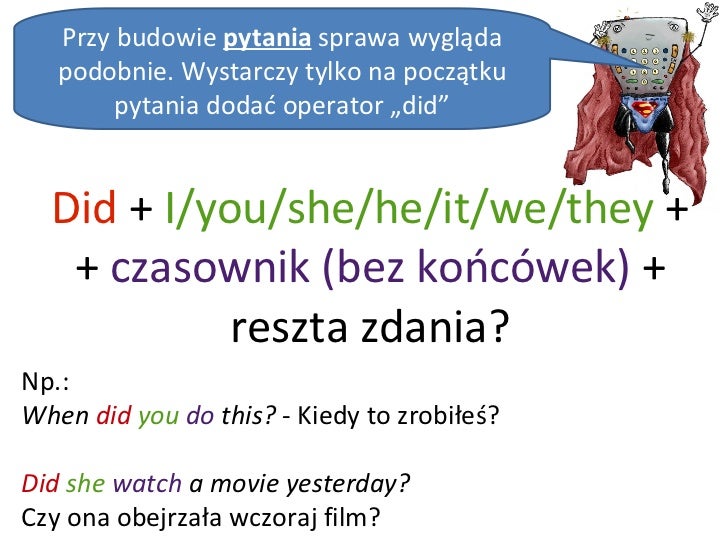 Zaznacz Zdania W Czasie Past Simple