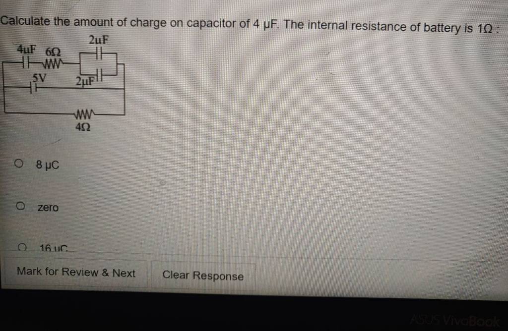 Calculate The Amount Of Charge On Capacitor Of 4uf