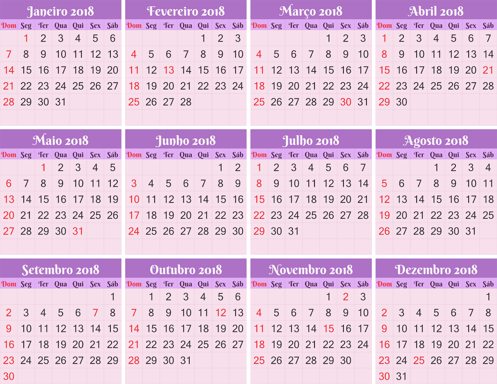 Calendar+2018+4.png (1600×1237) | Calendario png, Calendário 2018 para Kalendarz 2018 Ze świętami Do Druku