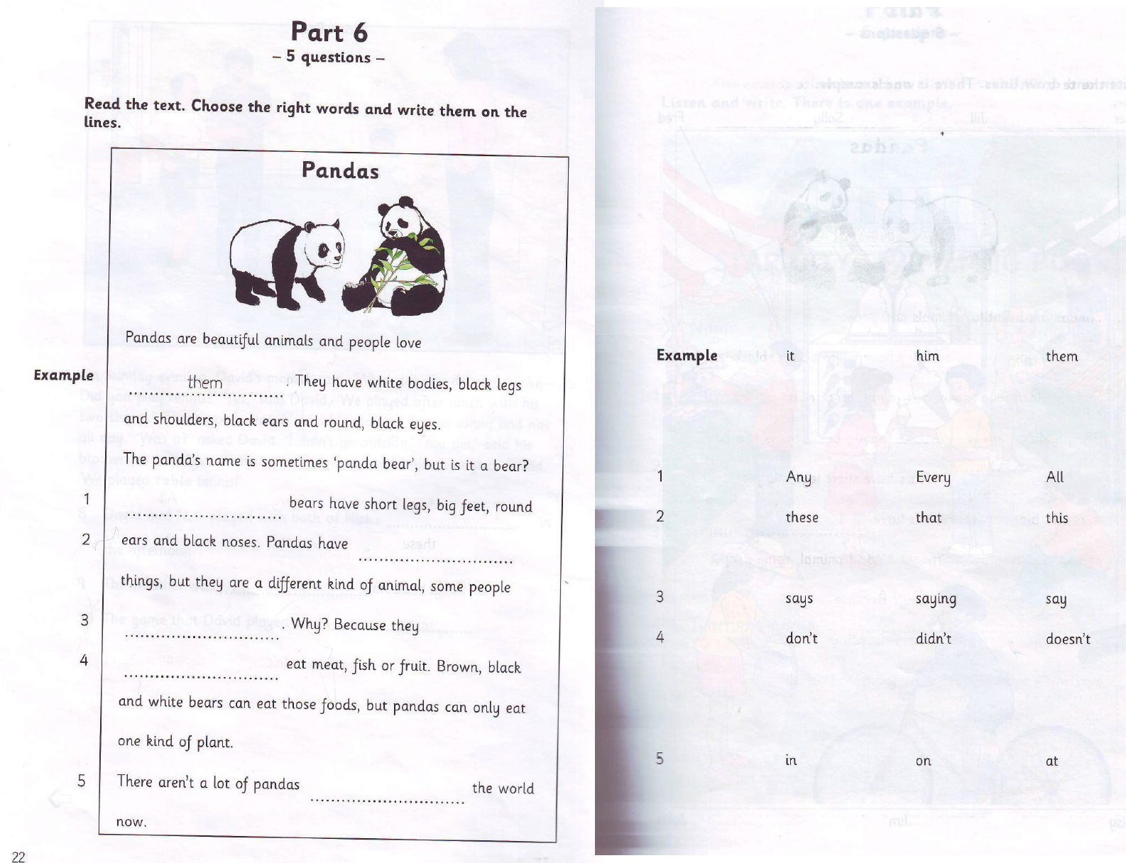 Cambridge Movers 4 - Test 1 - Reading and writing - Part 6 - Cambridge Junior Exploer 4 Test Unit 4