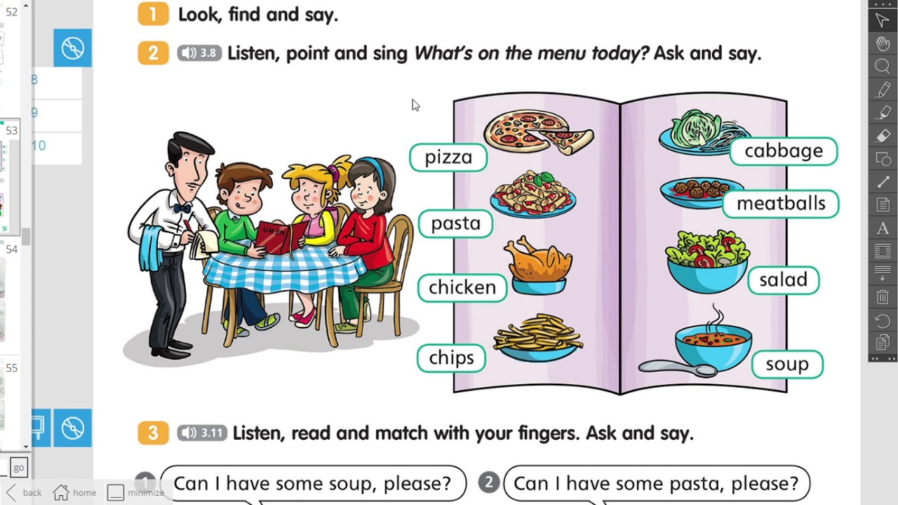 Can I have.., please? minidialog w restauracji dla klasy 2. ( Bugs Bugs Team 3 Unit 5