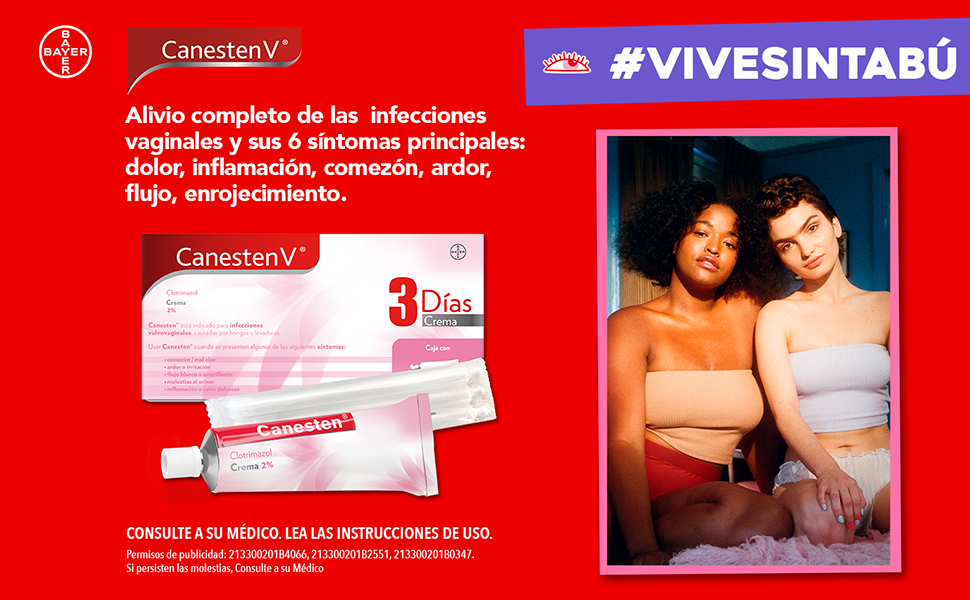 Canesten V 3 Días, Crema para Infecciones Íntimas Causadas por Hongos y Canesten V Crema Como Se Aplica