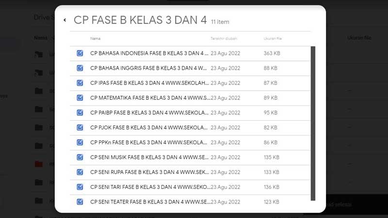 Capaian Pembelajaran (CP) Fase B Kelas 3 dan 4 SD Kurikulum Merdeka Klasa 4 Dzial 3