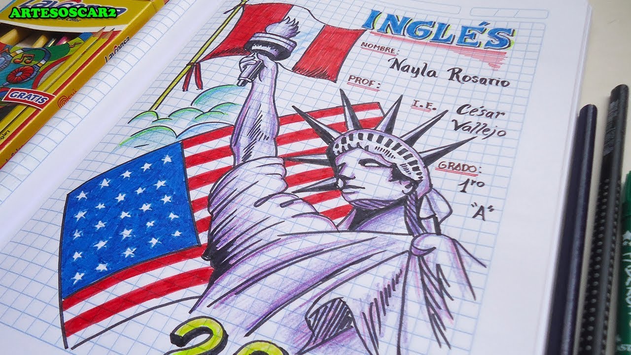 CARATULA PARA CUADERNO DE INGLES - Caratula para cuadernos - YouTube Caratula De Cuaderno De Ingles Tumblr
